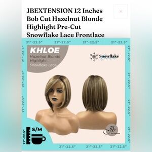 JB Extension Wig Khloe Hazelnut Blonde 12” Bob High Heat Lace Front